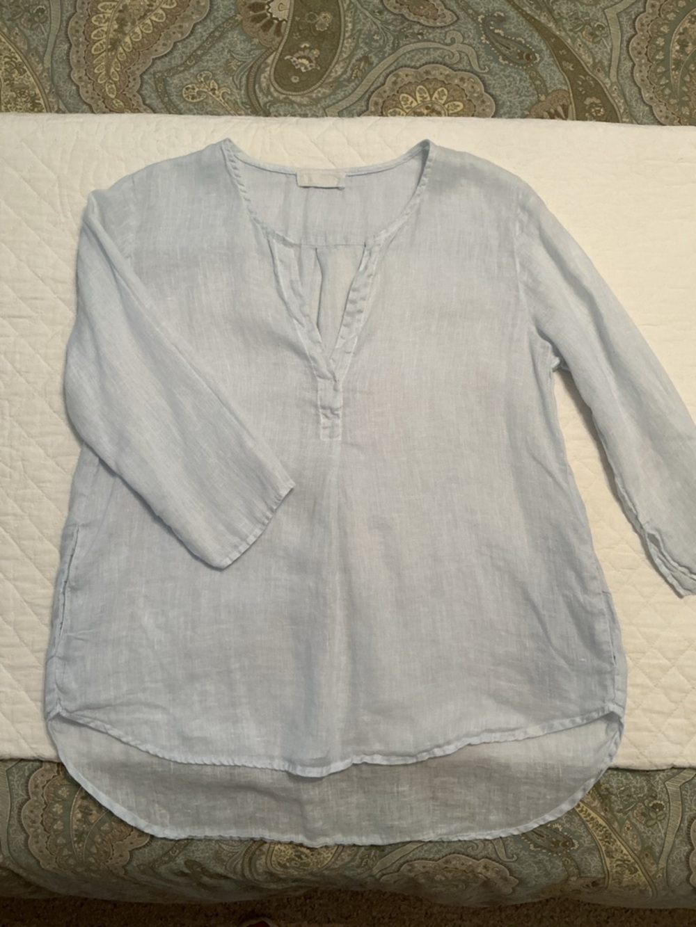 CP Shades Linen Pale Blue Tunic Top, Women’s S
